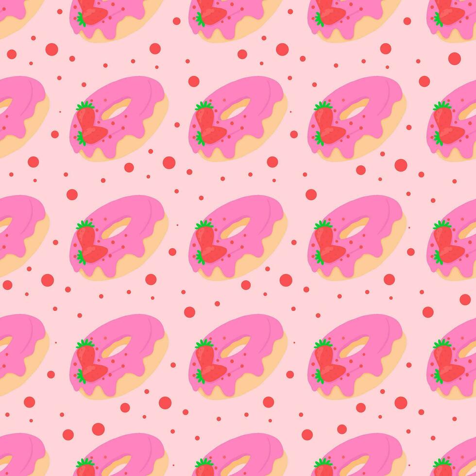 Seamless pattern with glazed donuts vector