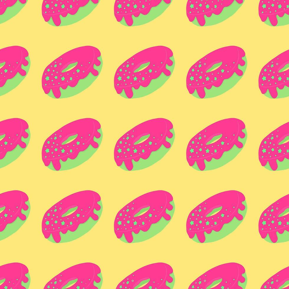 Seamless pattern with glazed donuts vector