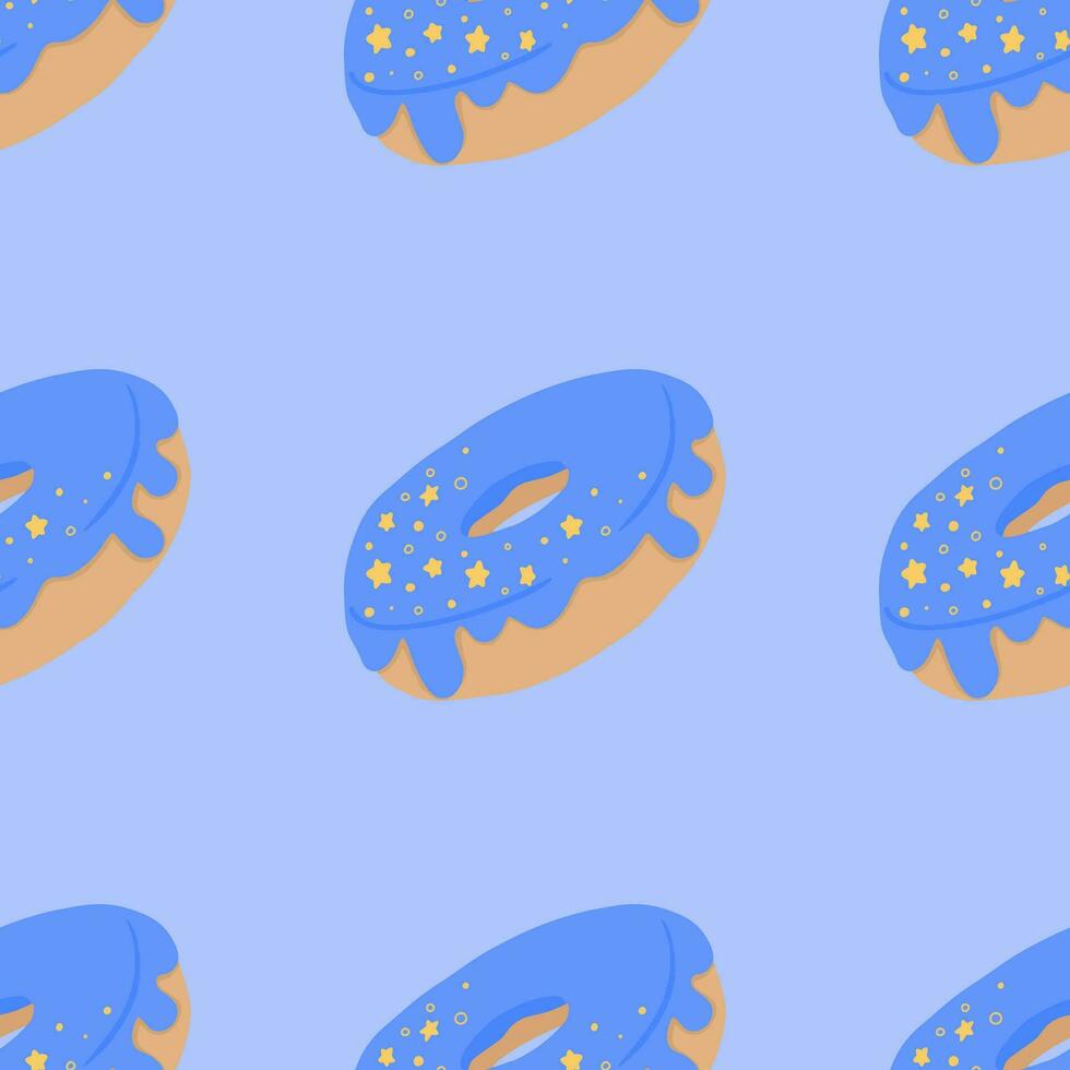 Seamless pattern with glazed donuts vector