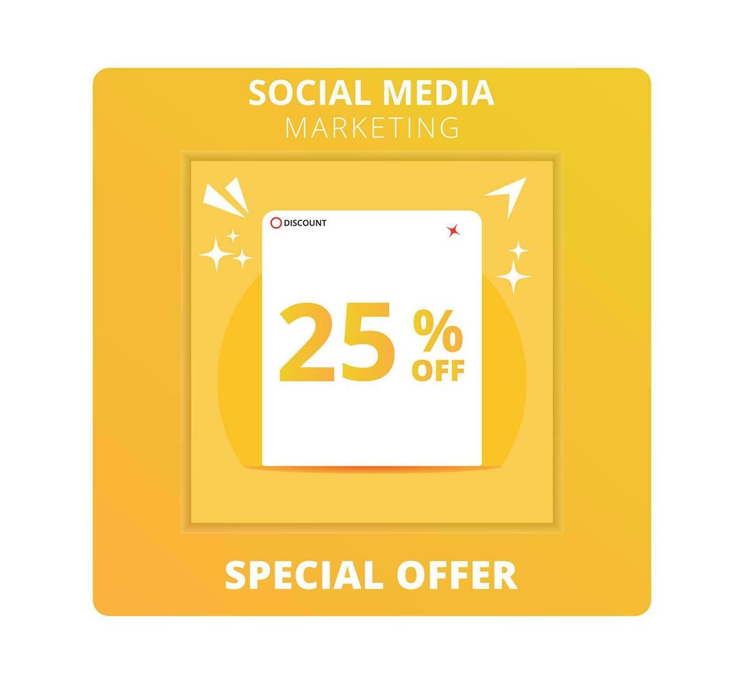 25 percent off Sale. Special offer symbol. Save 25 percentages. Vector illustration