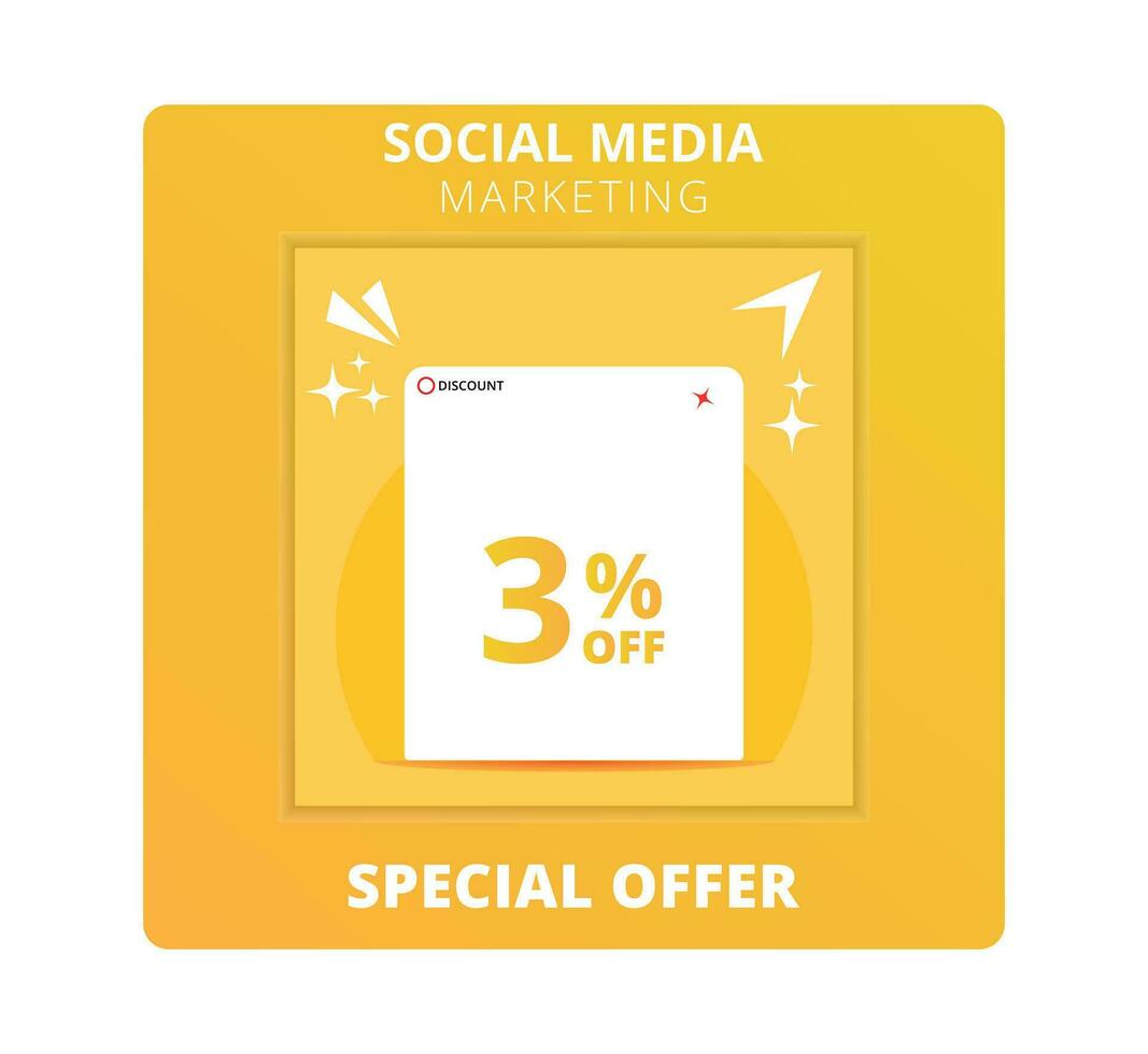 3 percent off Sale. Special offer symbol. Save 3 percentages. Vector illustration