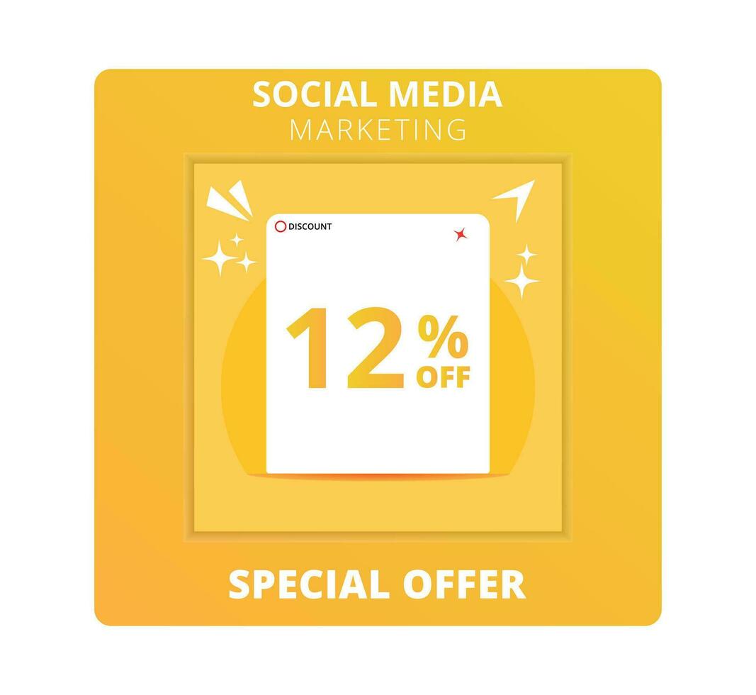 12 percent off Sale. Special offer symbol. Save 12 percentages. Vector illustration