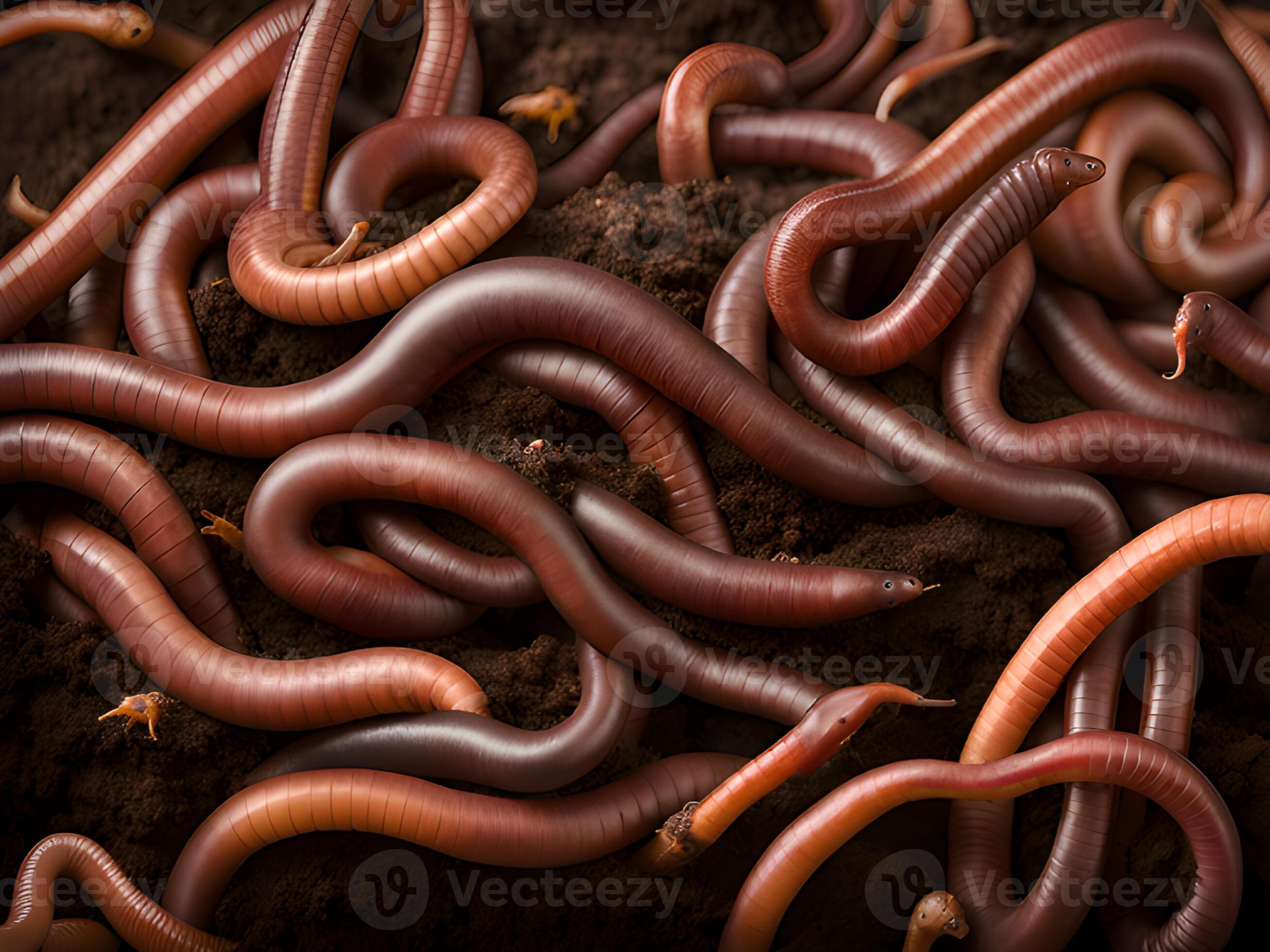 red worms in the forest, close - up 33225638 Stock Photo at Vecteezy