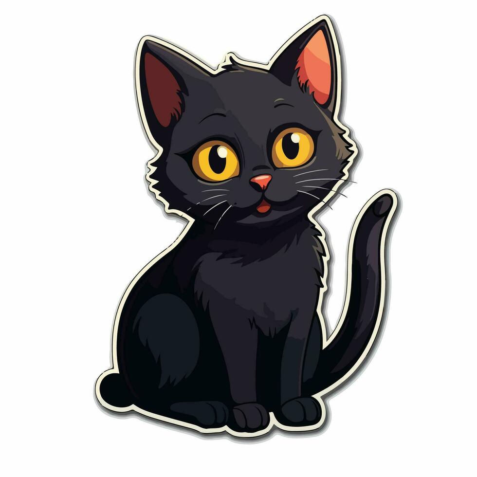 Clásico Víspera de Todos los Santos negro gato vector