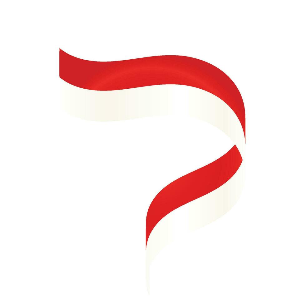 Indonesia Flag Ribbon Gradient vector