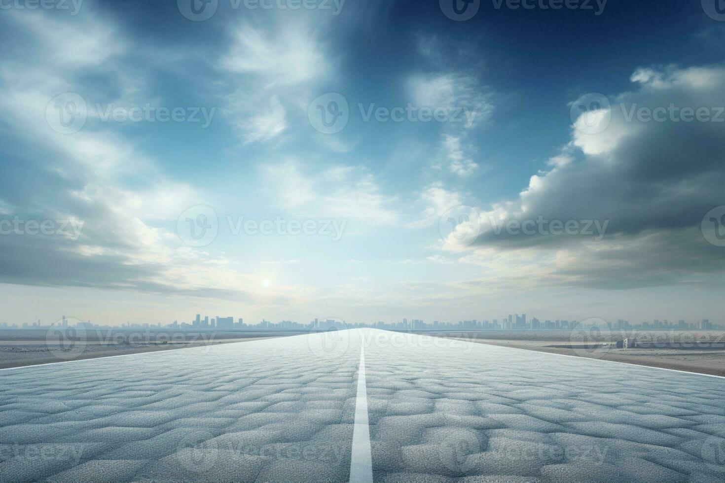 expressway and the modern city skyline ai generative photo