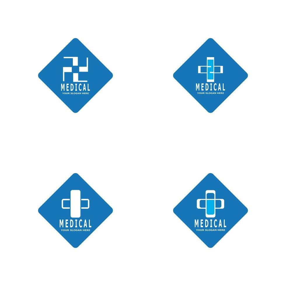 Medical cross health logo vector template