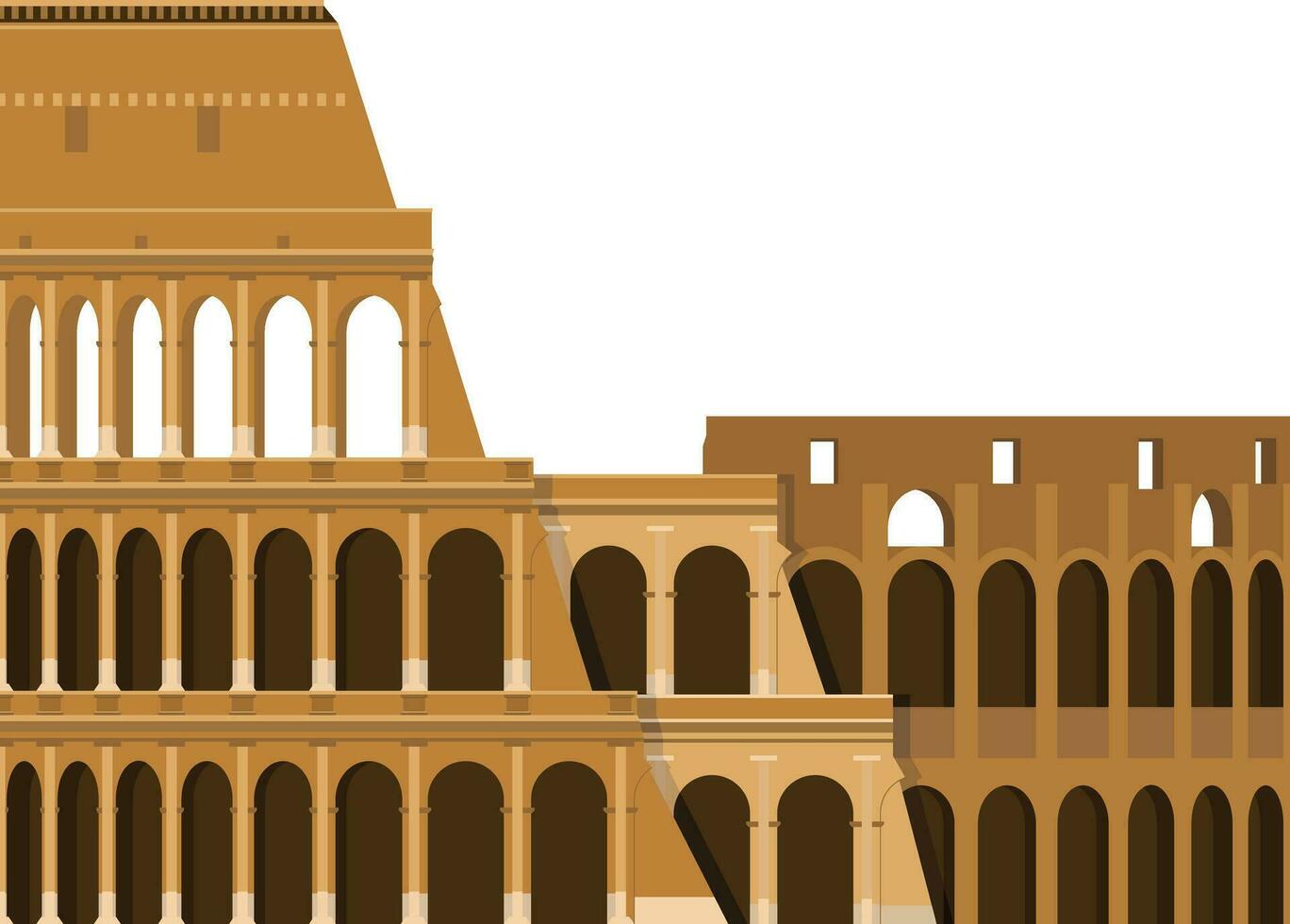 Colosseum, Rome, Italy. Isolated on white background vector illustration.