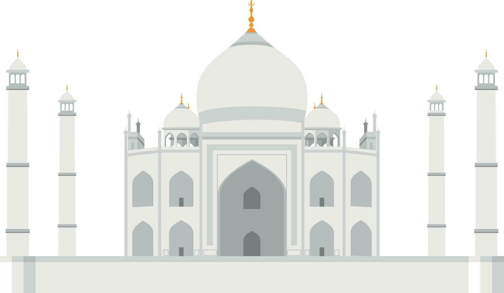 taj mahal, agra, India. aislado en blanco antecedentes vector ilustración.