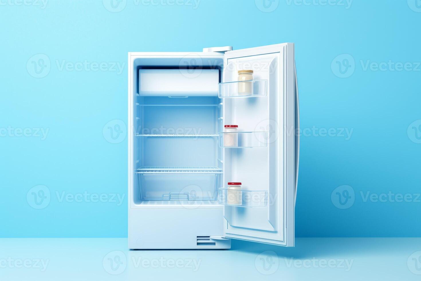 Metallic Blue fridge background. Generate Ai photo