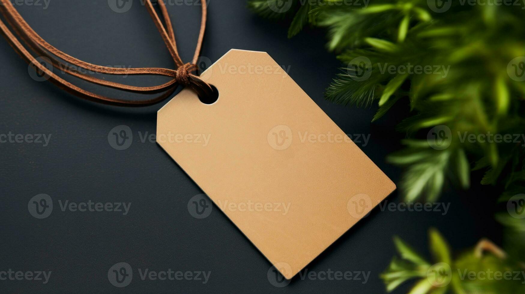 Minimalist empty wedding gift tag mockup or thank you tag template AI Generated photo