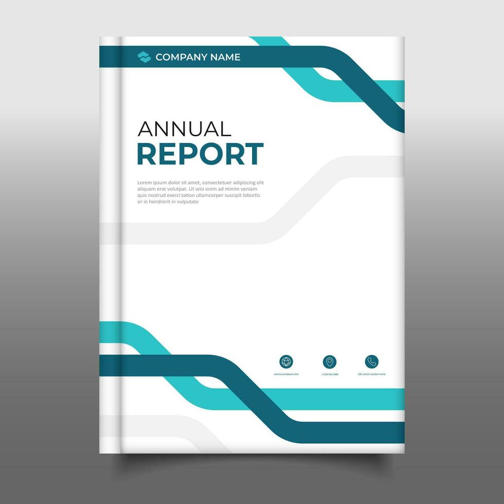 Annual report modern cover book business template design vector