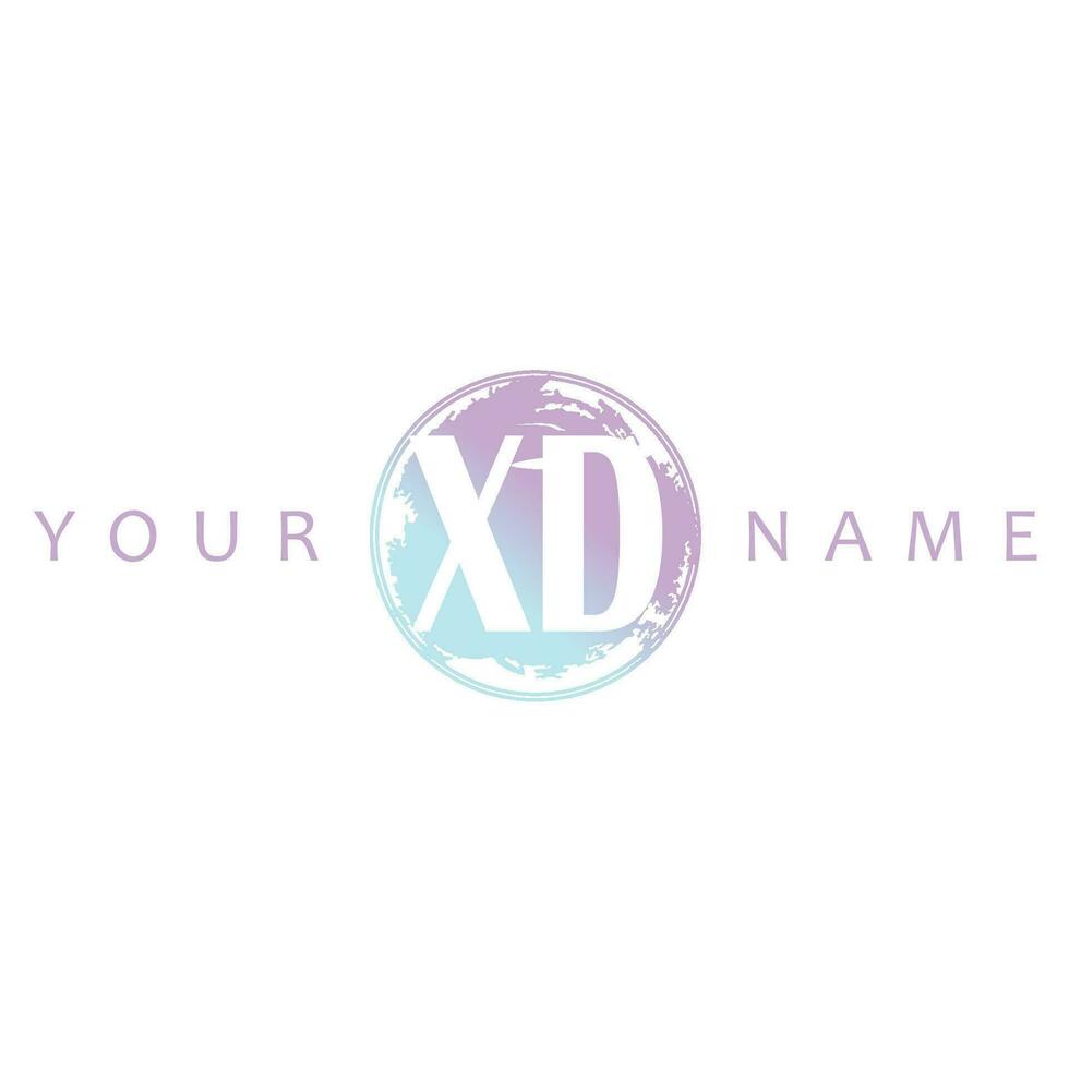 XD Initial Logo Watercolor Vector Design