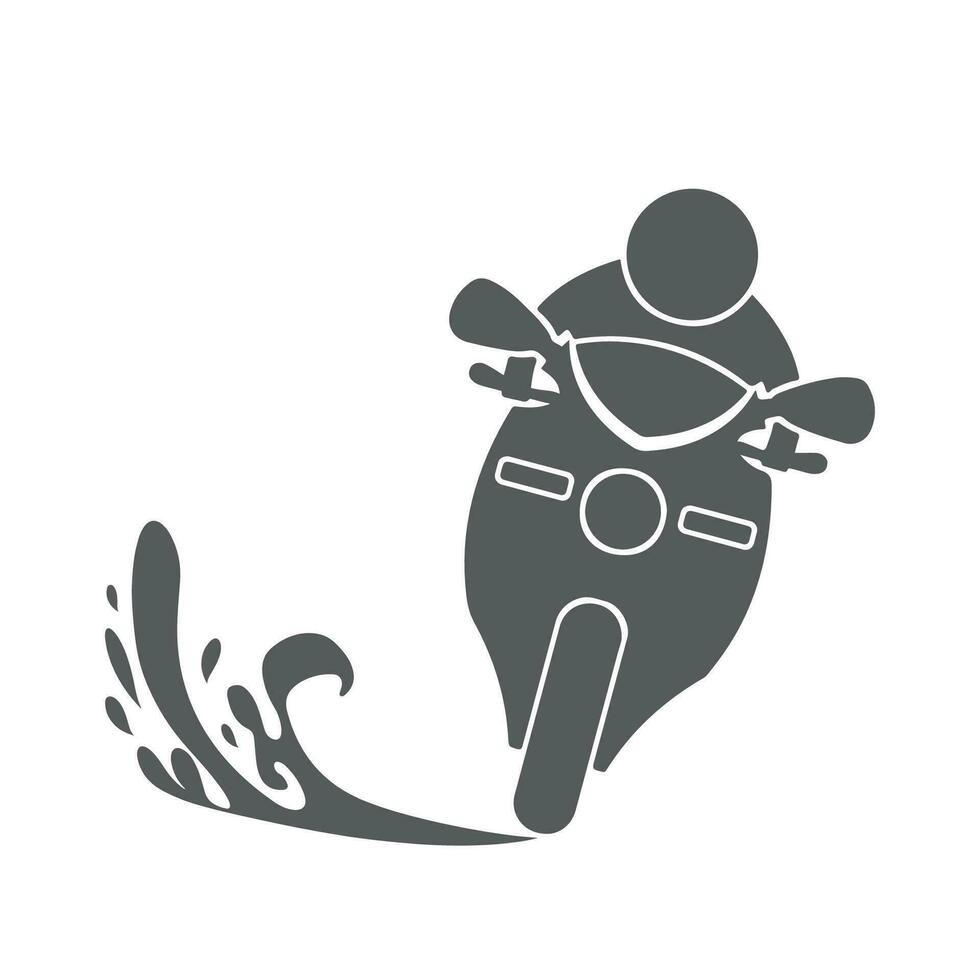 Motorcycle icon, silhouette of motorcycle front view vector design.