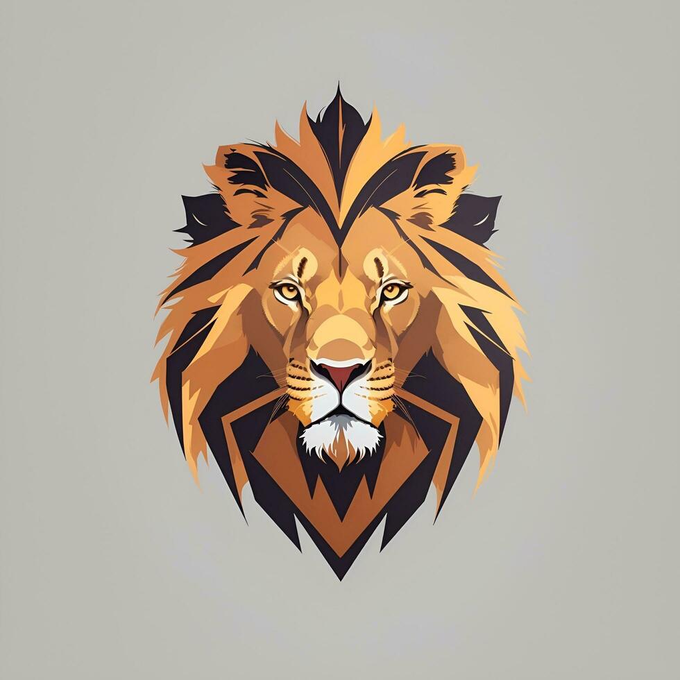 minimalist logo of lion brand, AI generated photo
