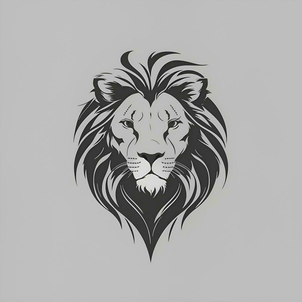 minimalist logo of lion brand, AI generated photo