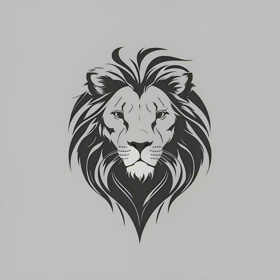 minimalist logo of lion brand, AI generated photo