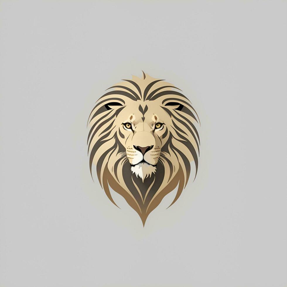 minimalista logo de león marca, ai generado foto