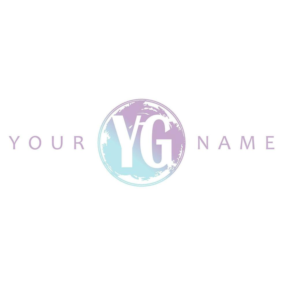 YG Initial Logo Watercolor Vector Design