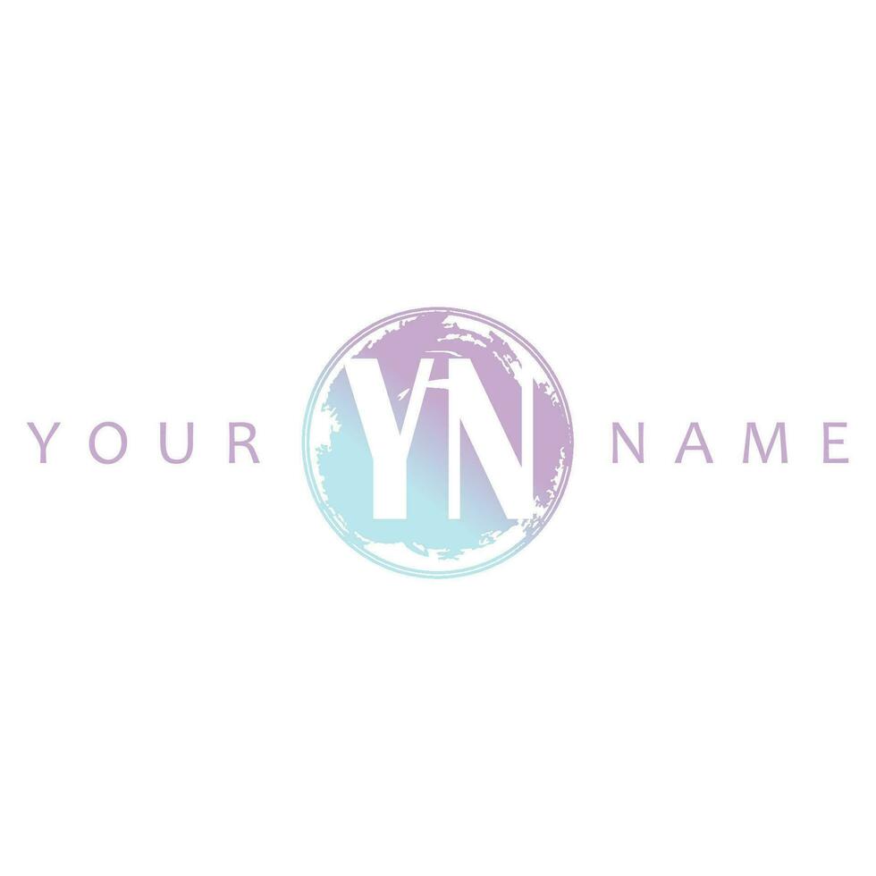 YN Initial Logo Watercolor Vector Design