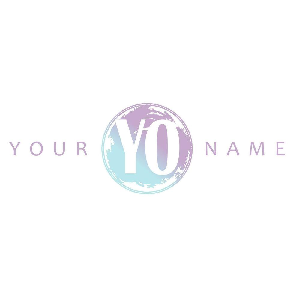 YO Initial Logo Watercolor Vector Design