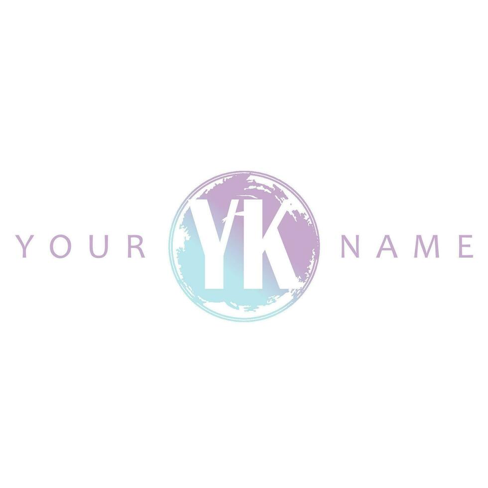 YK Initial Logo Watercolor Vector Design