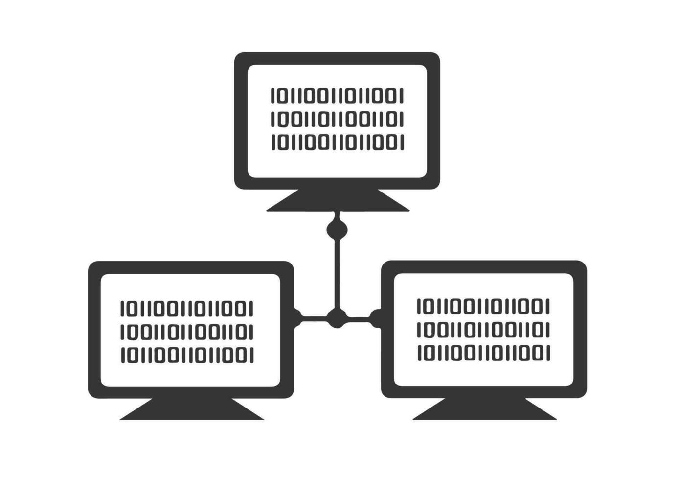 plano vector icono - ilustración de computadora red icono aislado en blanco antecedentes.