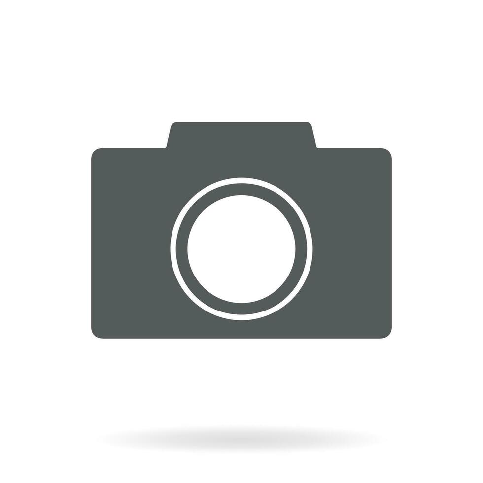 Camera icon, flat photo camera vector isolated. Modern simple snapshot photography sign. Instant Photo internet concept. Trendy symbol for website design, web button, mobile app. Logo illustration.
