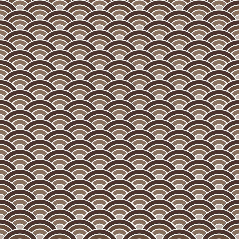 Brown shade of Japanese wave pattern background. Japanese pattern vector. Waves background illustration. for clothing, wrapping paper, backdrop, background, gift card. vector