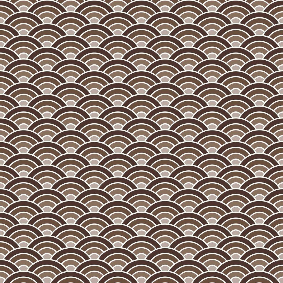 Brown shade of Japanese wave pattern background. Japanese pattern vector. Waves background illustration. for clothing, wrapping paper, backdrop, background, gift card. vector