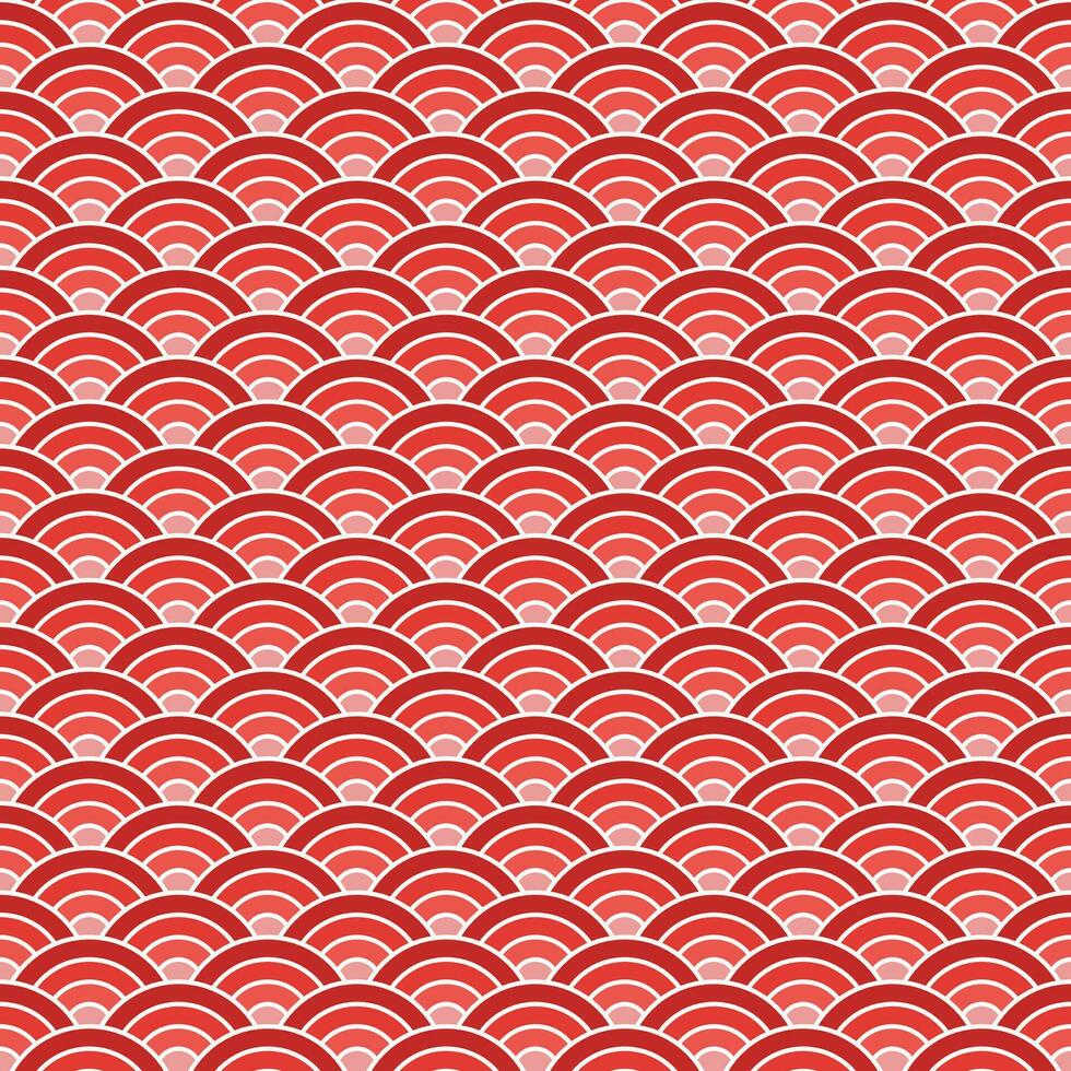Red shade of Japanese wave pattern background. Japanese pattern vector. Waves background illustration. for clothing, wrapping paper, backdrop, background, gift card. vector