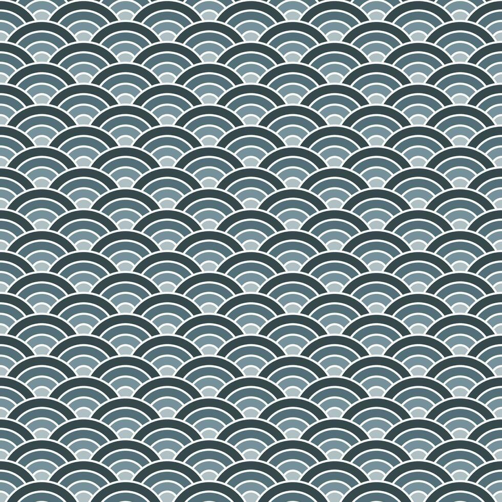 Grey shade of Japanese wave pattern background. Japanese pattern vector. Waves background illustration. for clothing, wrapping paper, backdrop, background, gift card. vector
