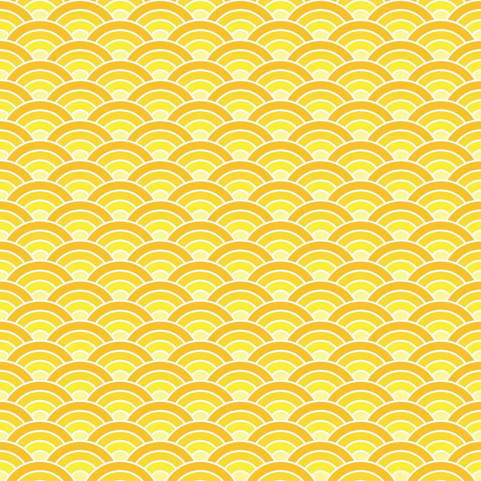 Yellow shade of Japanese wave pattern background. Japanese pattern vector. Waves background illustration. for clothing, wrapping paper, backdrop, background, gift card. vector