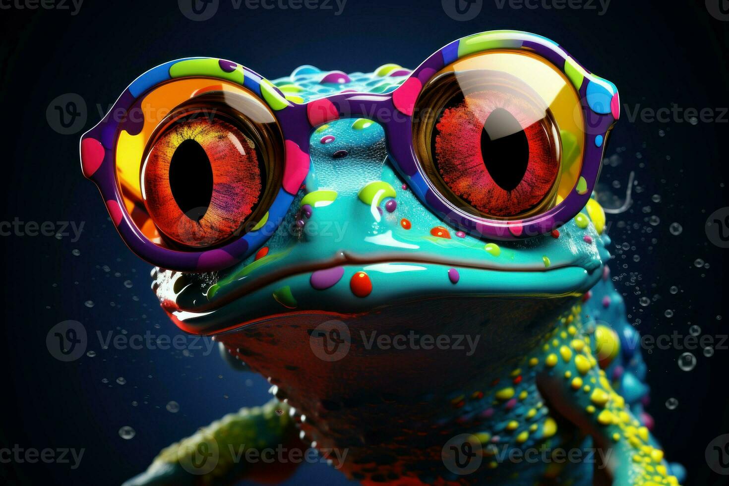 Endearing Cute colorful frog. Generate Ai photo