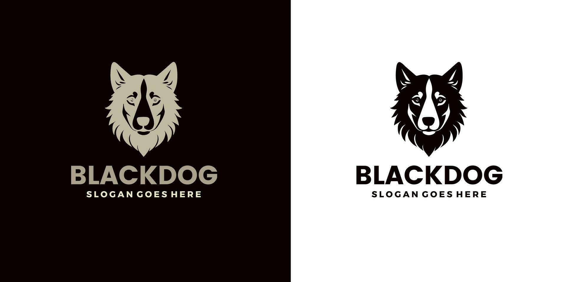 Simple portrait dog face logo design. free vector