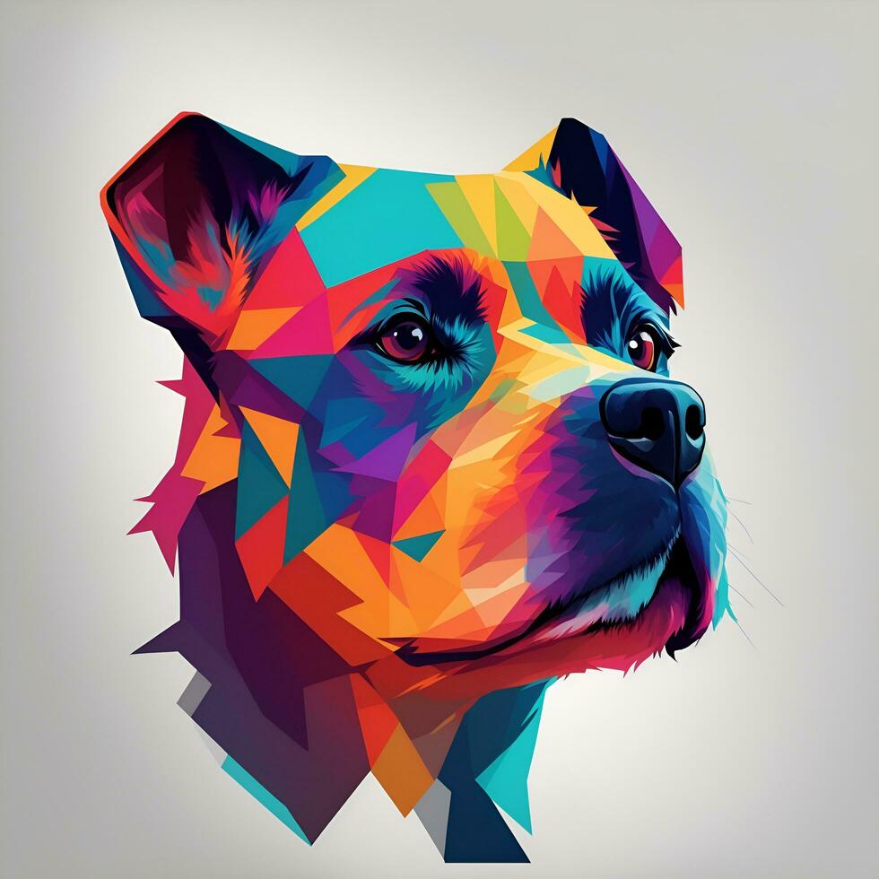 perro imágenes con wpap arte, ai generado foto