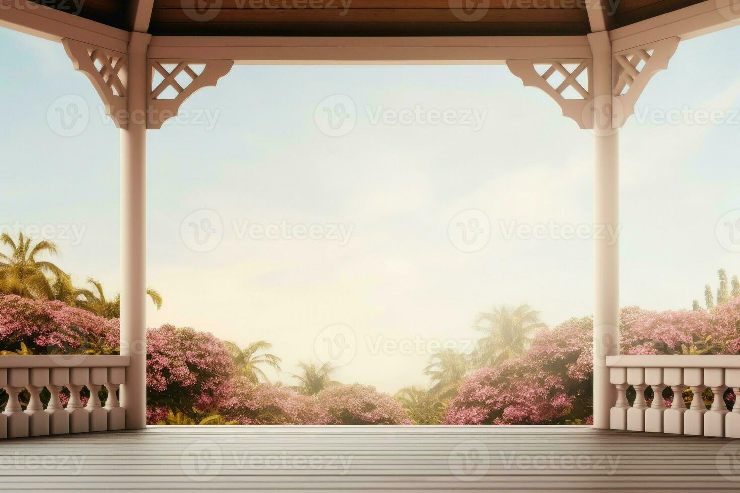 Serene Gazebo background. Generate Ai photo