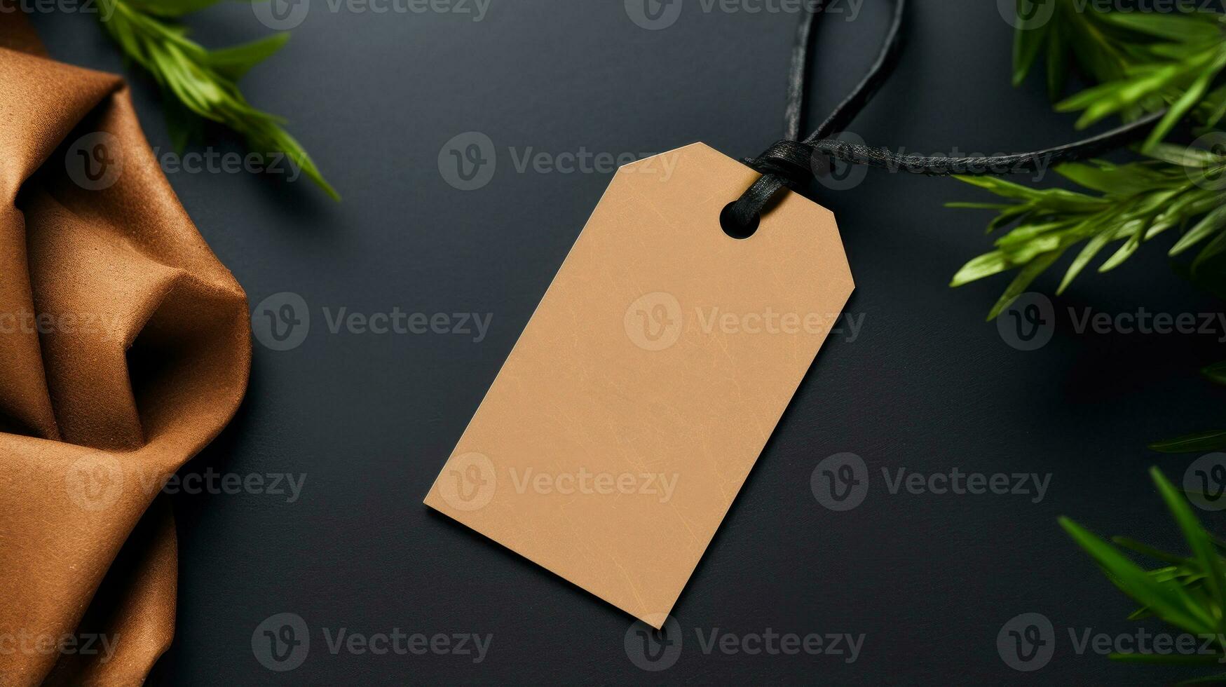 Minimalist empty wedding gift tag mockup or thank you tag template AI Generated photo