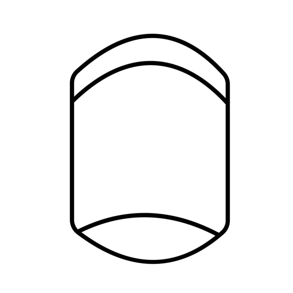 Finger nail vector icon silhouette illustration outline only isolated on square white background. Simple flat minimalist art styled drawing.