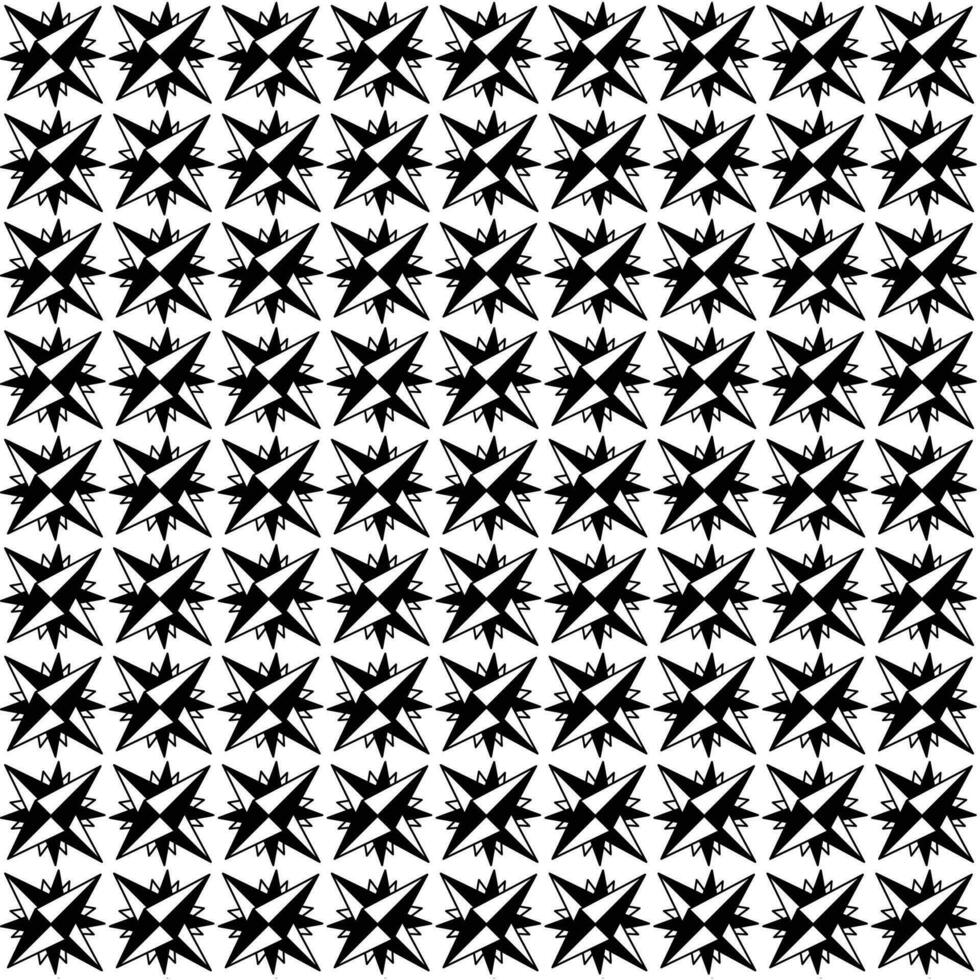 Diagonal spiky decorative vector wind rose like element pattern illustration black and white isolated on square background. Black and white monchrome backdrop cover.