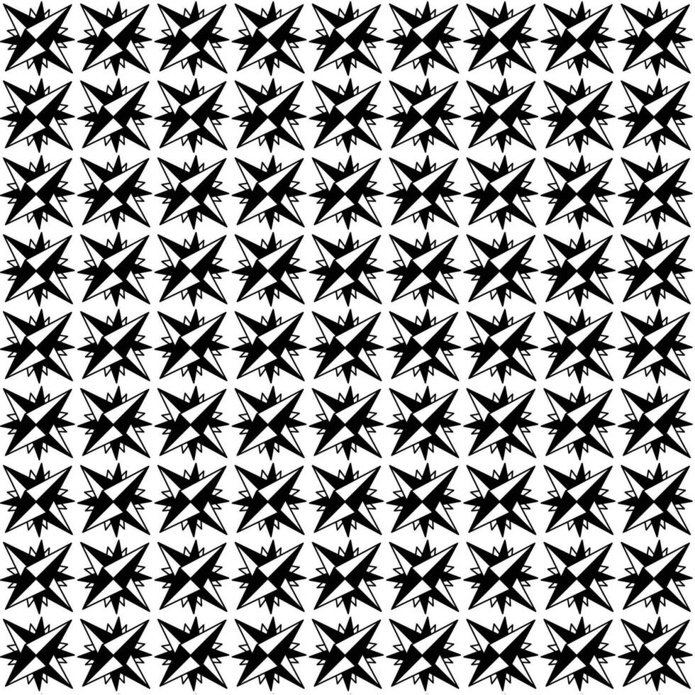 Diagonal spiky decorative vector wind rose like element pattern illustration black and white isolated on square background. Black and white monchrome backdrop cover.