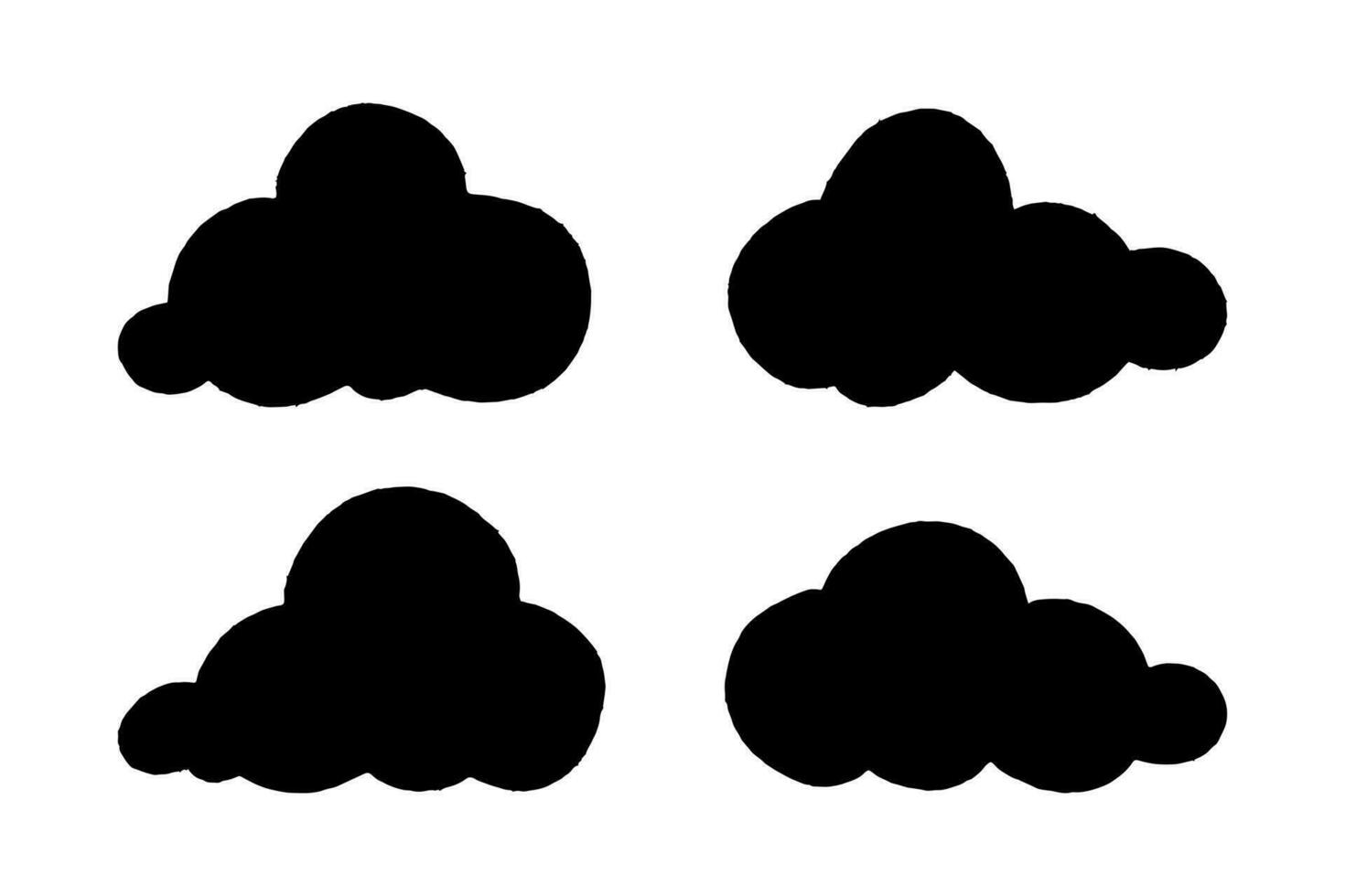 doodle set of clouds, vector illustration.