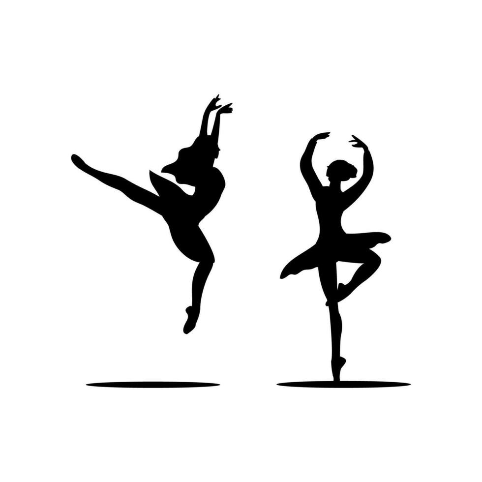 ballet bailarines siluetas aislado en blanco antecedentes. vector ilustración.