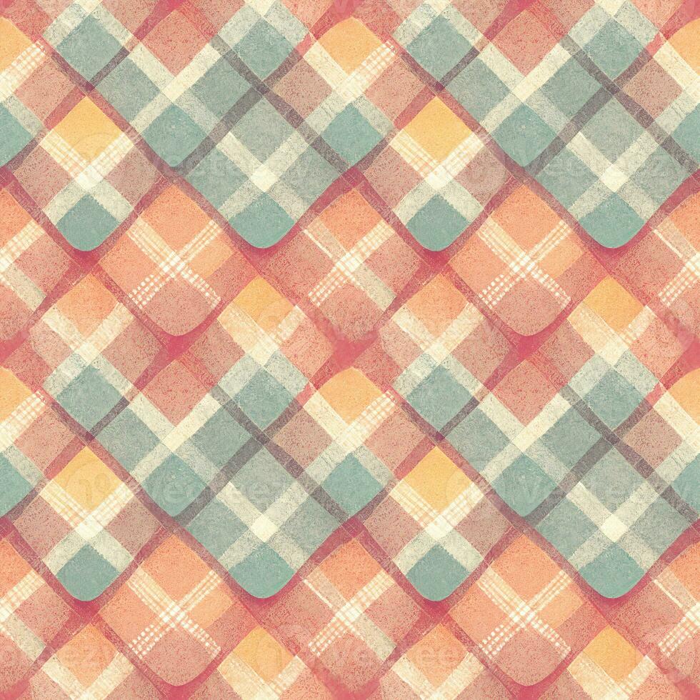 Checkered abstract seamless pattern in pastel colors. Print for printing on fabric, wrapping paper, scrapbooking photo