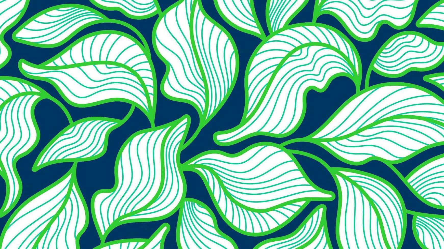 Green leaves background Graphic forest Art pattern vector