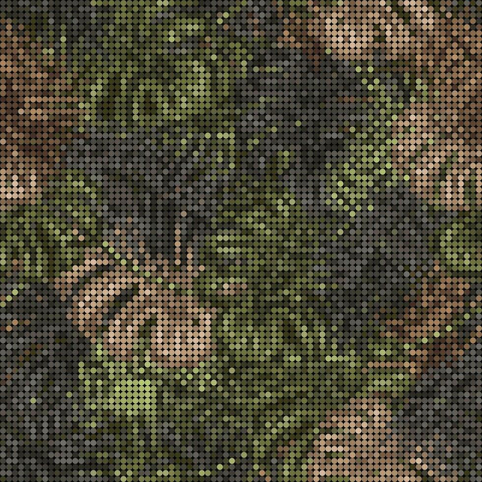 Camo pattern with tropical leaves. PIXEL effect vector