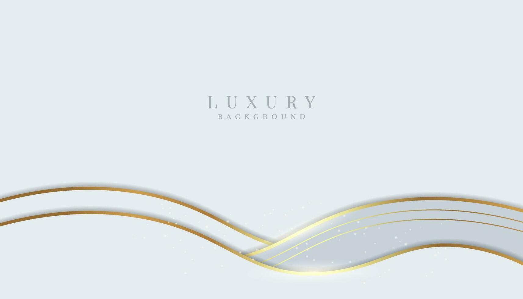 Golden wave on white background. luxury white background vector