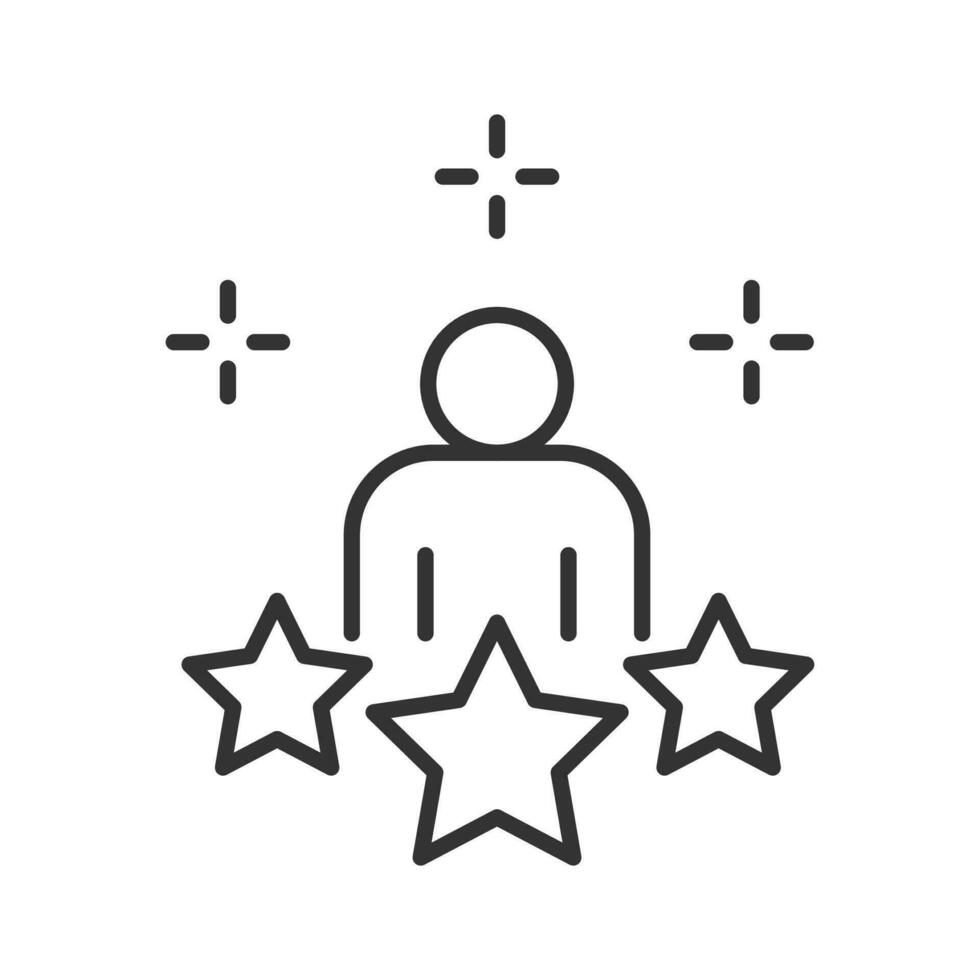business icon with employee appreciation and three stars vector
