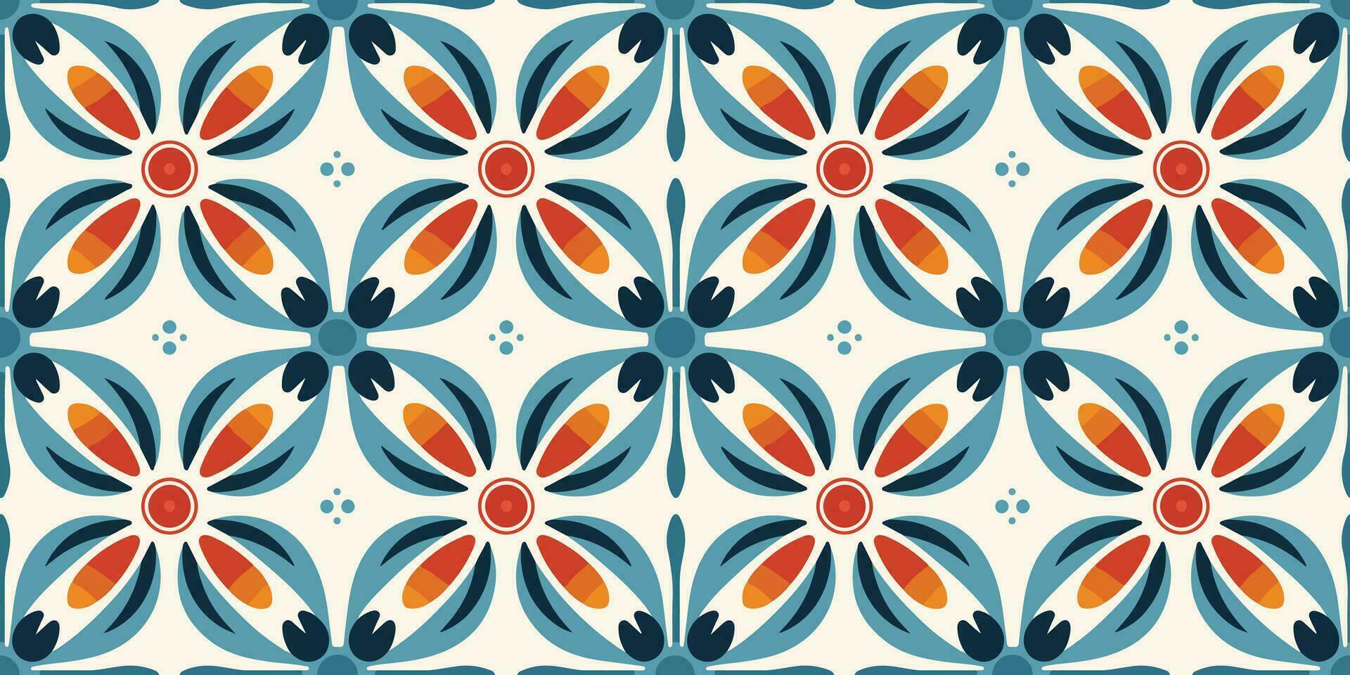 Scandinavian Style Tile. Ethnic Vector Seamless Floral Pattern. Abstract Square Geometric Swatch for Wrapping Paper