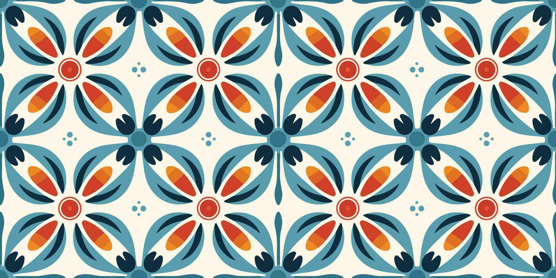 Scandinavian Style Tile. Ethnic Vector Seamless Floral Pattern. Abstract Square Geometric Swatch for Wrapping Paper